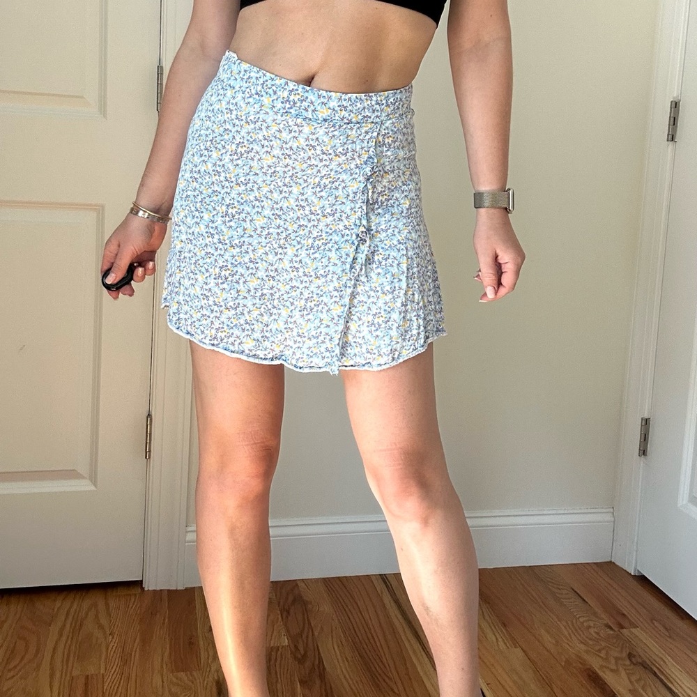 Satin Printed Mini Skirt